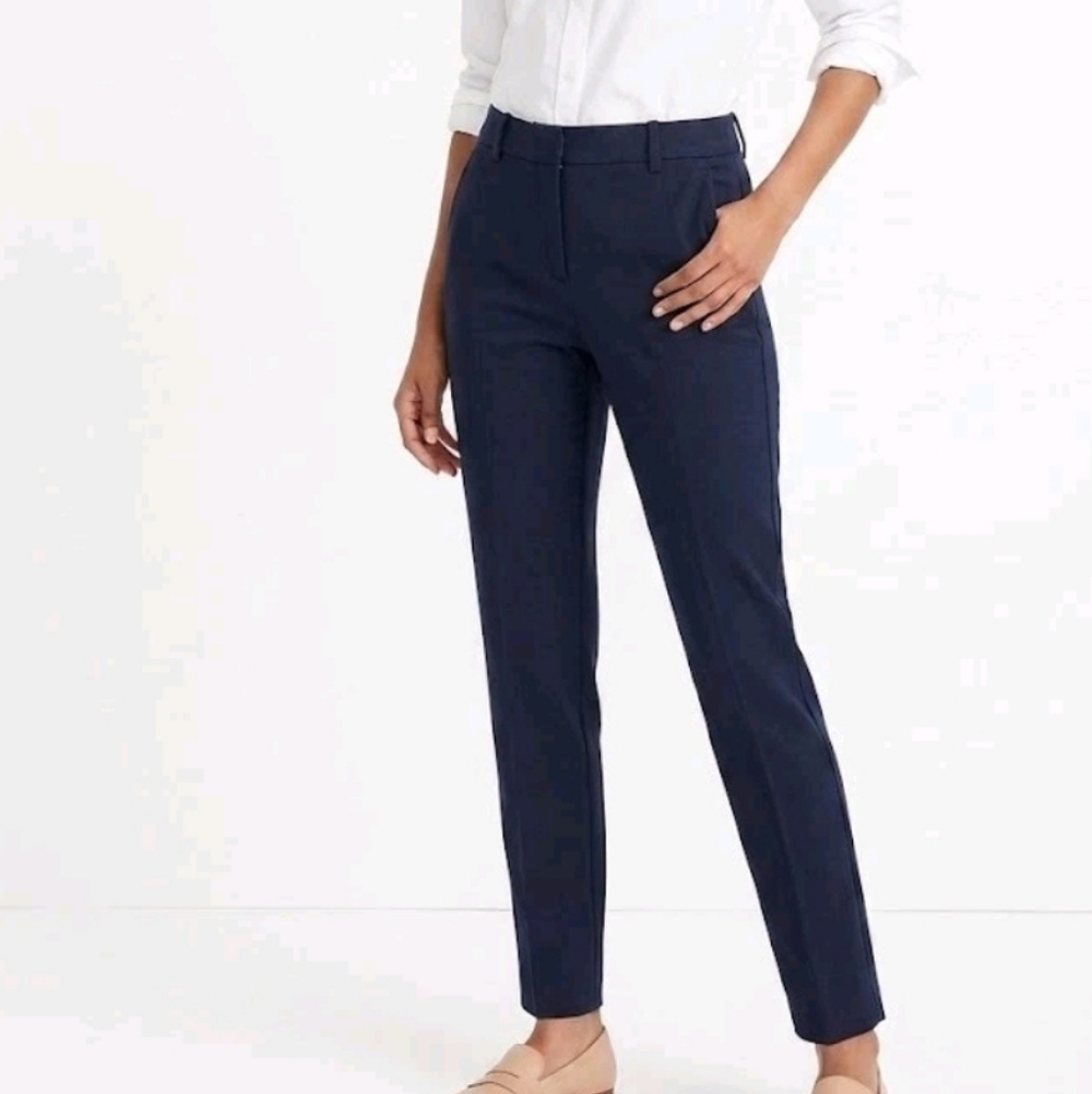 J. Crew High Rise Blue Cameron Tailored Navy Ankle Pants Size 8